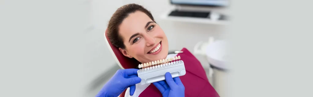 Girl at Brantford dental clinic during porcelain veneers treatment