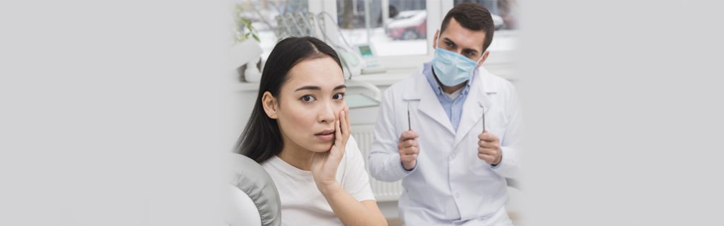 Girl feeling seek during dental treatment at Brantford dental clinic